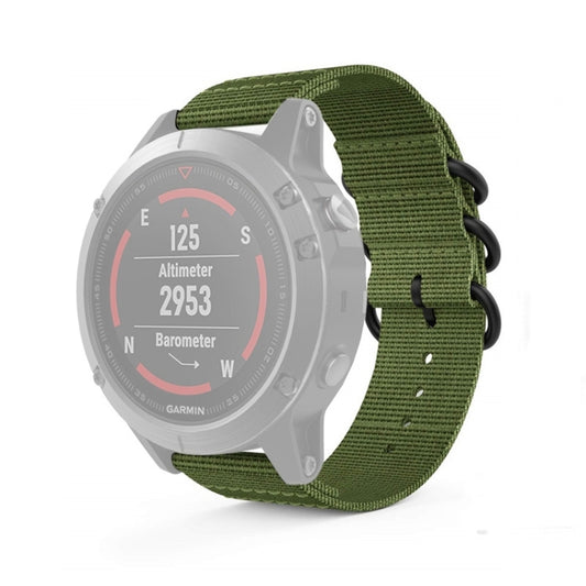 For Garmin Fenix 5S 20mm Three-ring Nylon Watchband