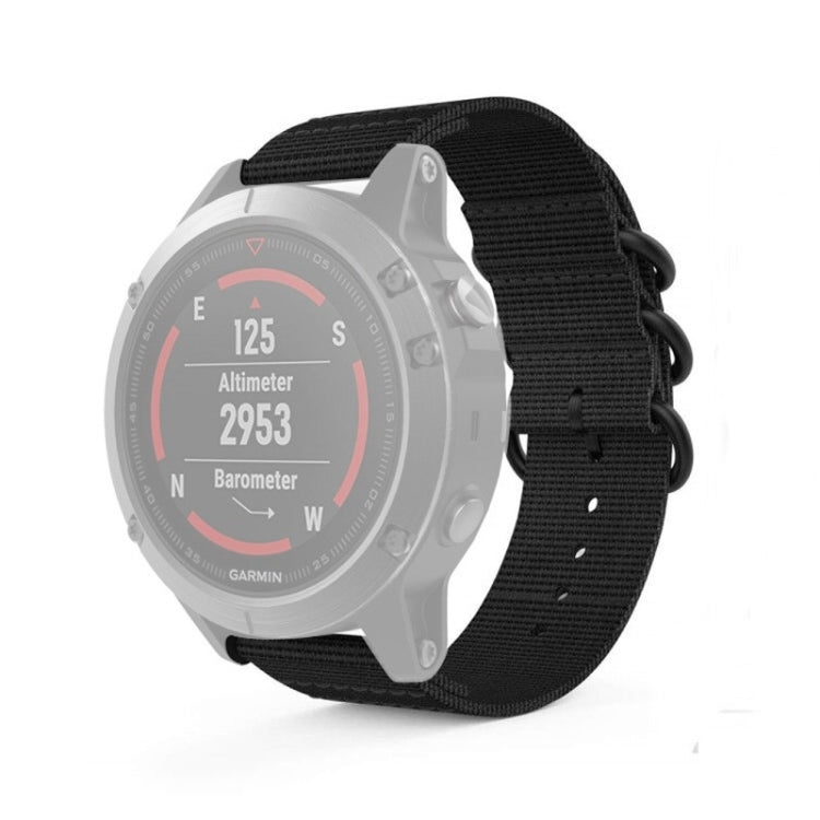 For Garmin Fenix 5S 20mm Three-ring Nylon Watchband