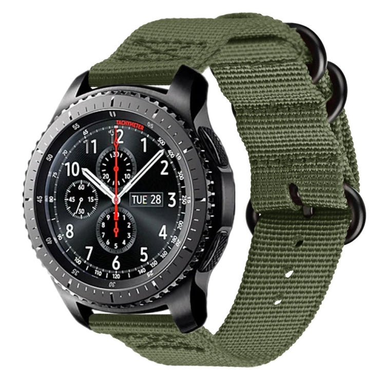 For Samsung Galaxy Watch Active 18mm S3 Nylon Three-ring Strap, For Samsung Galaxy Watch Active 2 18mm / Gear S3