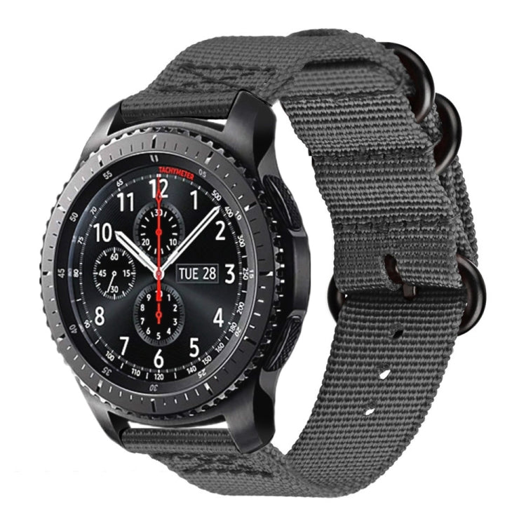 For Samsung Galaxy Watch Active 18mm S3 Nylon Three-ring Strap, For Samsung Galaxy Watch Active 2 18mm / Gear S3