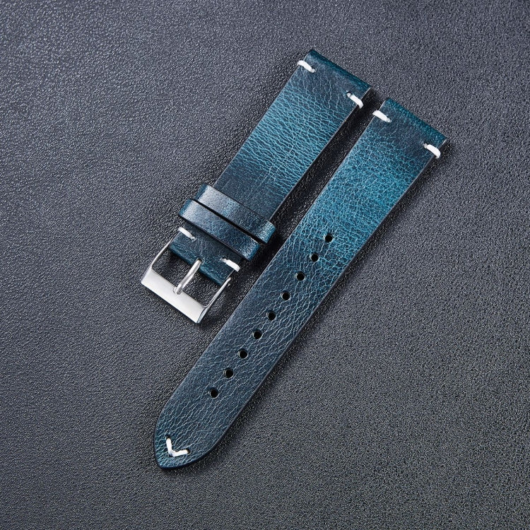 HB001 Color-Changing  Retro Oil Wax Leather Ultra-Thin Universal Watch Strap, 20mm, 22mm