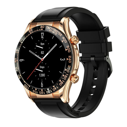 LOANIY E18 Pro Smart Bluetooth Calling Watch with NFC Function, Gold Silicone, Gold Leather, Black Silver Steel, Green Silver Steel