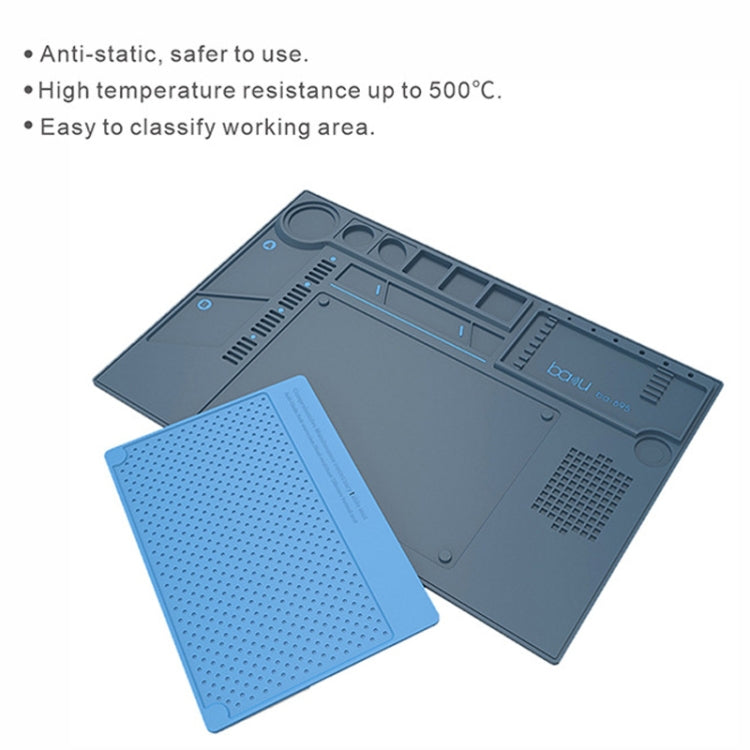 BAKU BA-695  2 in 1 TPR+Silicone Computer Phone Repair Desk Mat Heat Resistant Insulation Mat, BAKU BA-695