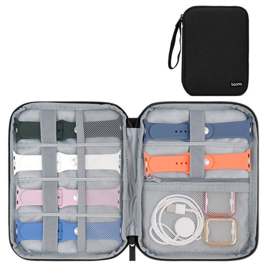 Boona Smart Watch Strap Data Cable Portable Storage Bag For Apple Watch, Large (Black)