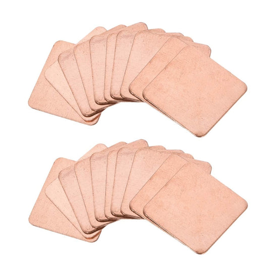 20pcs Laptop Cooling Copper Heat Sink Thermal Conductive Tabs Cell Phone Computer Graphics Card Heat Sinks, 15x15x0.1mm, 15x15x0.3mm, 15x15x0.4mm, 15x15x0.5mm, 15x15x0.6mm, 15x15x0.8mm, 15x15x1.0mm, 15x15x1.2mm, 15x15x1.5mm, 15x15x1.8mm, 15x15x2.0mm