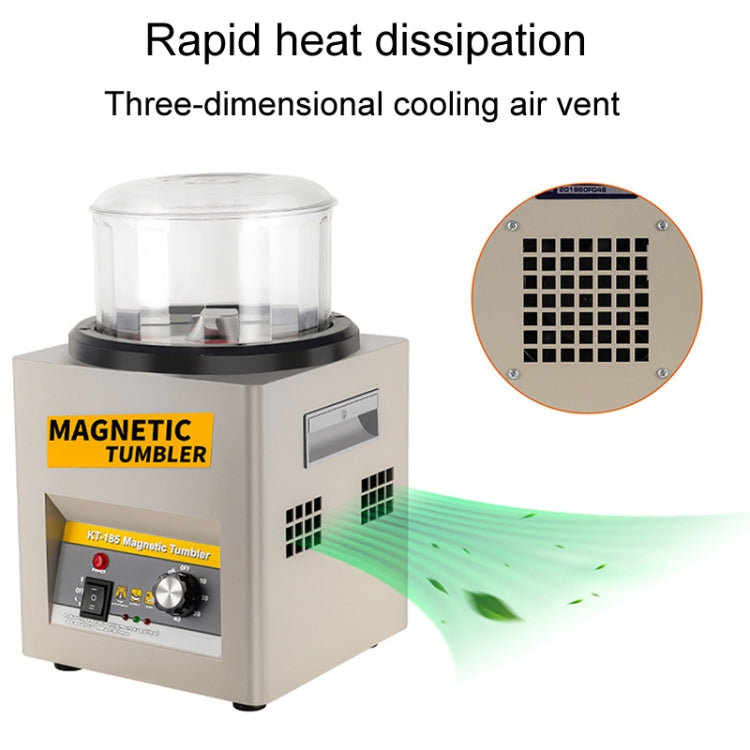 KT-185 Magnetic Polishing Tumbler Stainless Steel Deburring And Polishing Machine, EU Plug