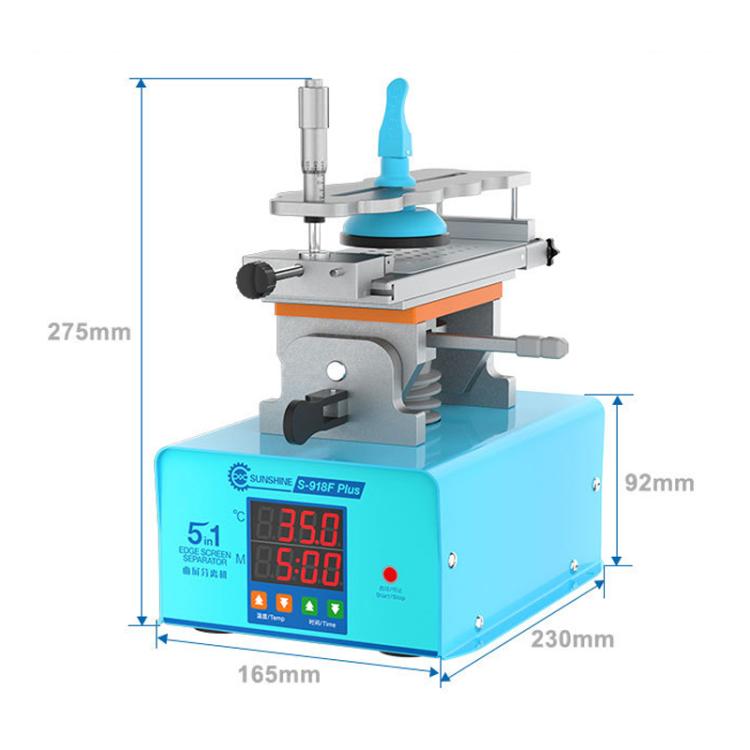 SUNSHINE S-918F Plus 5 In 1 Curved Screen Separator Mobile Phone LCD Screen Repair Separator Heating Platform, S-918F Plus