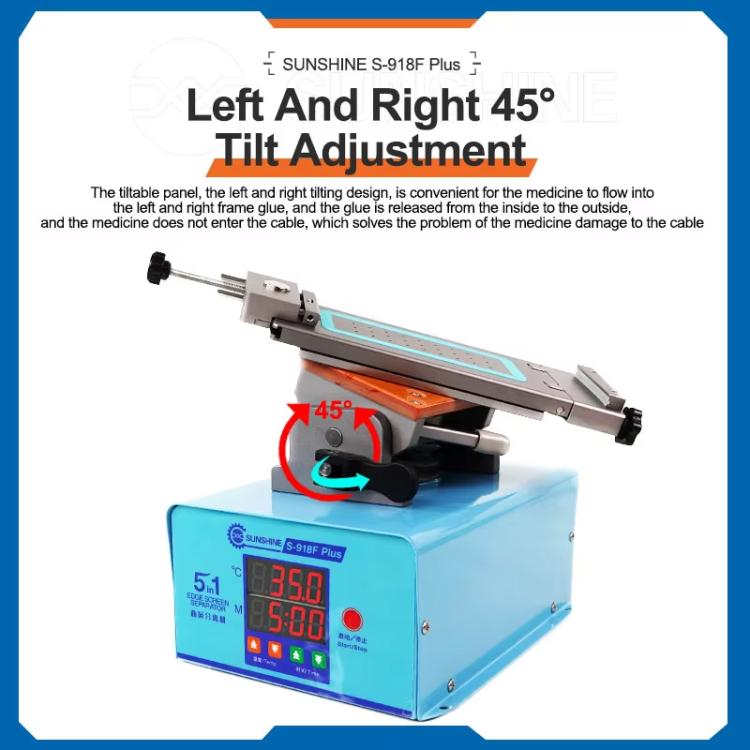 SUNSHINE S-918F Plus 5 In 1 Curved Screen Separator Mobile Phone LCD Screen Repair Separator Heating Platform, S-918F Plus