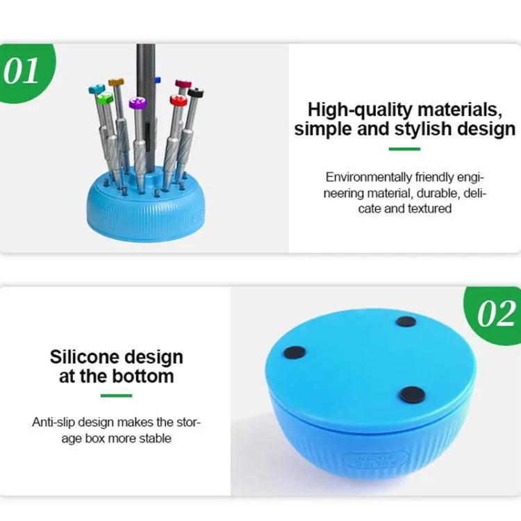 Magnetic Screwdriver Rotating Box 360-degree Rotation 17-slot Screwdriver Storage Box, RL-078