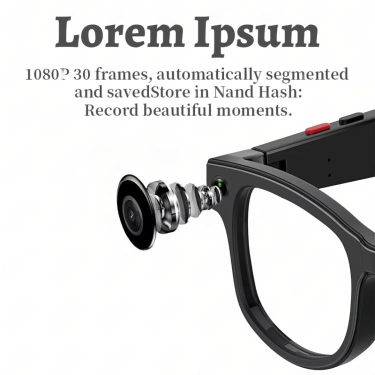 AIMB-G1 Smart Glasses with 5MP Camera & Real-Time AI Translation 1080P Stabilized Video, 3 Lens Kit, AIMB-G1