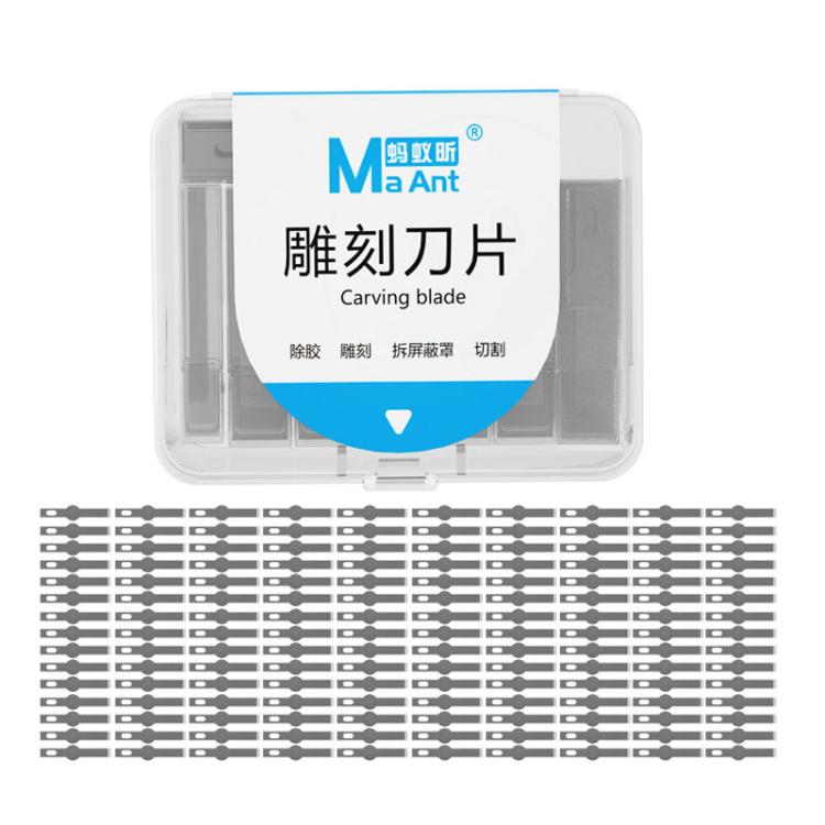 MaAnt M077 150pcs /Box Double-sided Flat Blade Cell Phone Repair Back Cover Removal Artistic Engraving Knife Blade, No. 4, No. 4A, No. 11, No. 16, No. 17