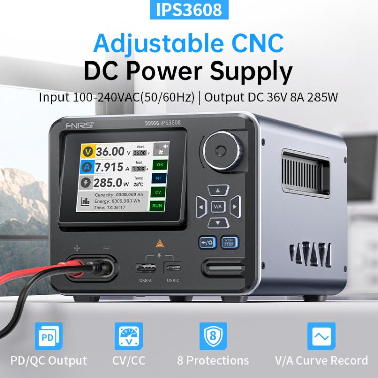 FNIRSI IPS3608 CNC DC Adjustable Regulated Power Supply High-Power Upper Computer, EU Plug, US Plug