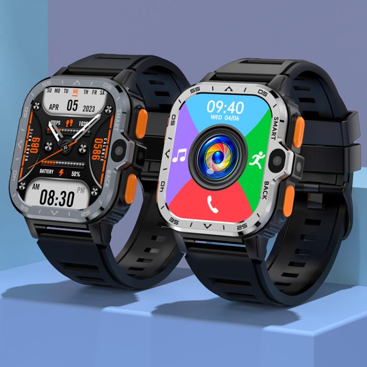 Eurasian African Versions 4G SIM Card Slot Rugged Sports Smartwatch With Google Play Store, Black 2+16G, Silver 2+16G, Black 4+64G, Silver 4+64G