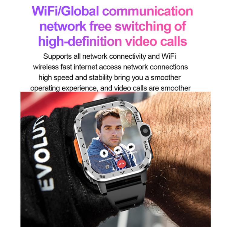 Eurasian African Versions 4G SIM Card Slot Rugged Sports Smartwatch With Google Play Store, Black 2+16G, Silver 2+16G, Black 4+64G, Silver 4+64G