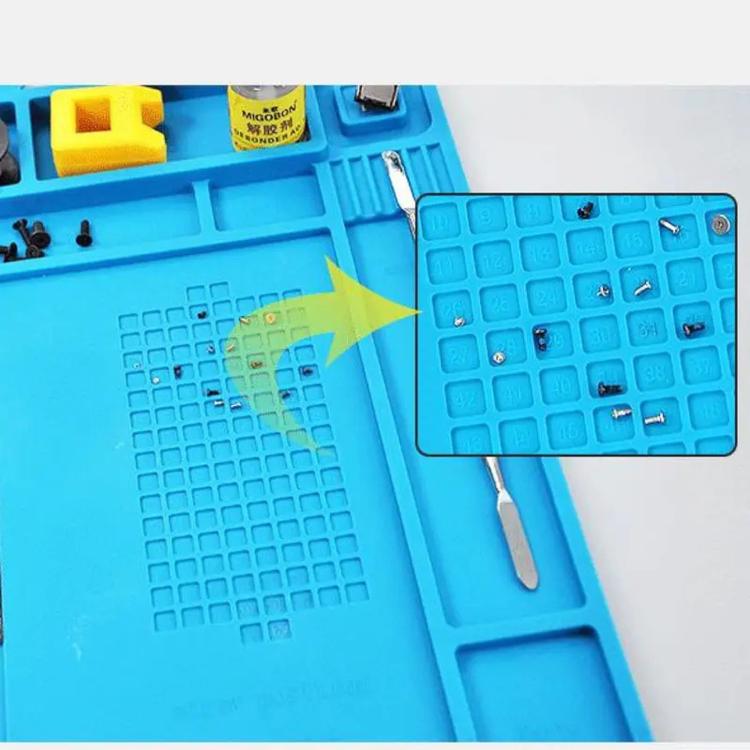 Magnetic Silicone Soldering Mat Heat Resistant Work Mat for Electronics Repair  17.7 x 11.8 Inch