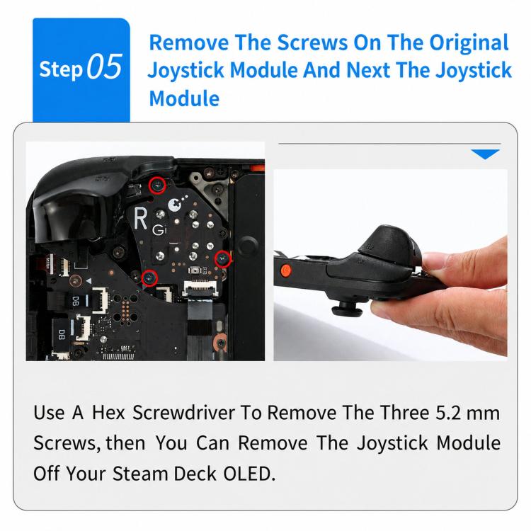 GuliKit SD05 Electromagnetic Joystick Replacement for Steam Deck OLED, Hall Effect Analog Stick Repair Kit, No Soldering Required, Capacitive Touch Sensing, for Steam Deck OLED