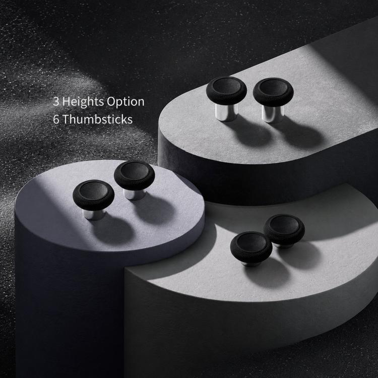 GuliKit NS34 King Kong Ring Thumbstick Kit 6-in-1 Replacement Joystick Caps with 3 Heights Compatible with GuliKit KingKong Controller Series, NS34 Black, NS34 Gray
