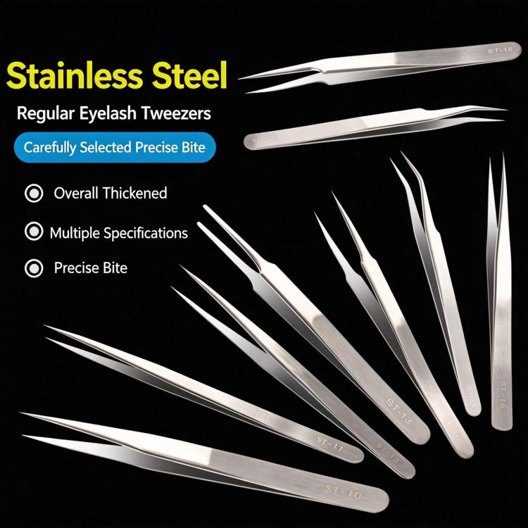 Stainless Steel Anti-Static Tweezers For Phone Repair Multi-Purpose Tweezers For Jewelry Picking & Bird Nest Cleaning, ST-10, ST-11, ST-12, ST-13, ST-14, ST-15, ST-16, ST-17, ST-18