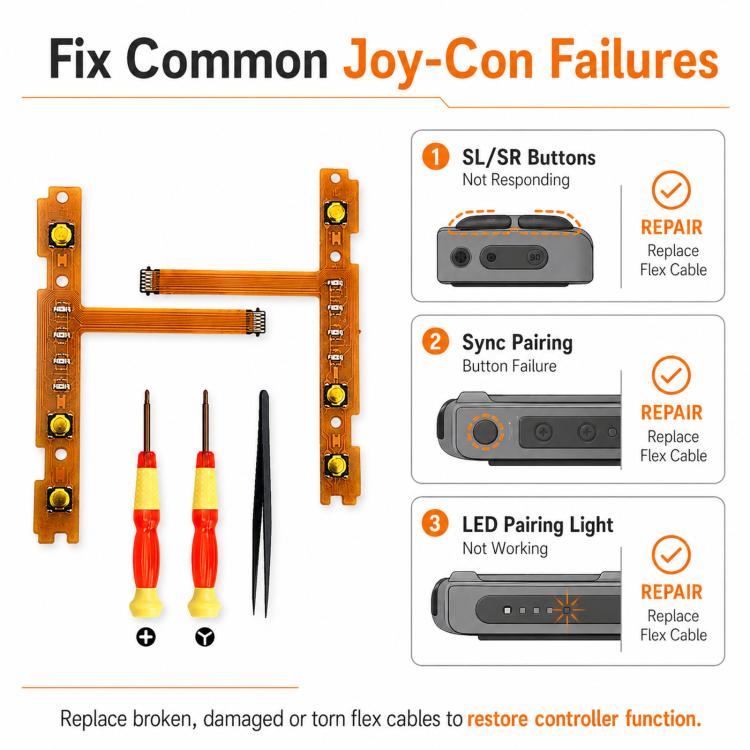 For Nintendo Switch Joy-Con SL SR Button Ribbon Flex Cable Replacement, Right Side Kit