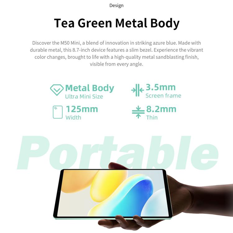 Teclast M50 Mini WiFi Tablet PC, 4GB+128GB, 8.7 inch Android 15 Unisoc T606 Octa Core, M50 Mini