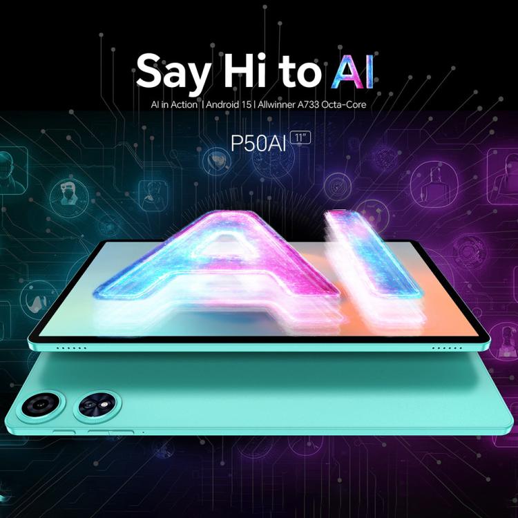 Teclast P50AI WiFi Tablet PC, 6GB+128GB, 11 inch Android 15 Allwinner A733 Octa Core with NPU, P50AI