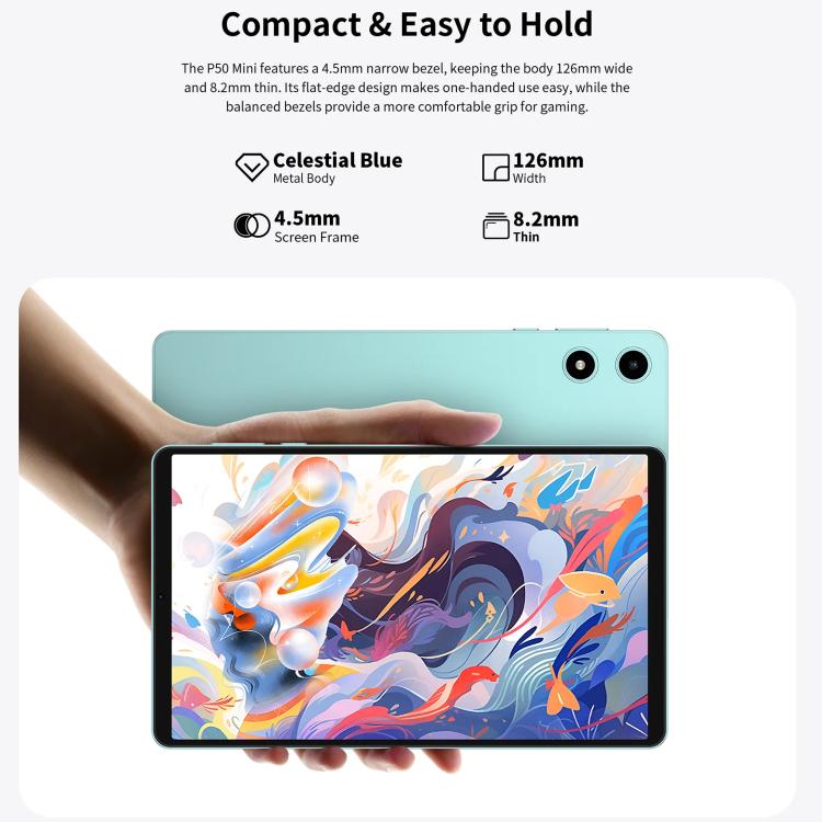 Teclast P50 Mini WiFi Tablet PC, 4GB+128GB, 8.7 inch Android 15 Unisoc T606 Octa Core, P50 Mini