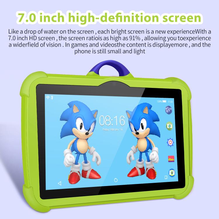 BDF C8 7 inch WiFi Kids Tablet PC, 1GB+16GB, Android 8.1 MTK6735 Octa Core CPU, US Plug, 3GB+32GB