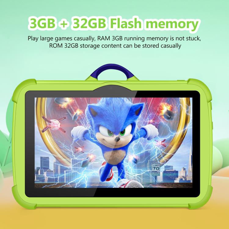 BDF C8 7 inch WiFi Kids Tablet PC, 1GB+16GB, Android 8.1 MTK6735 Octa Core CPU, US Plug, 3GB+32GB