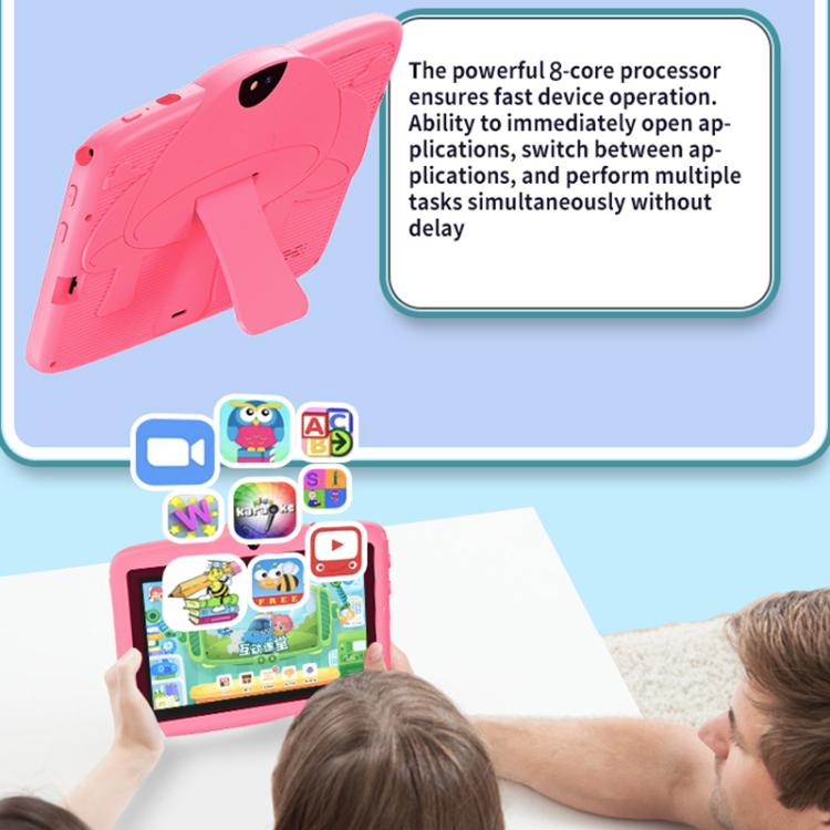 BDF 7 inch WiFi Kids Tablet PC with Mushroom Silicone Case, 2GB+32GB, Android 8.1 MTK6735 Quad Core CPU, US Plug, 4GB+64GB