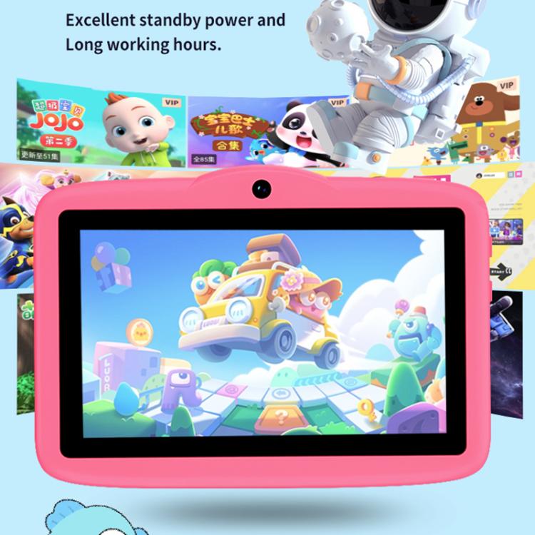 BDF 7 inch WiFi Kids Tablet PC with Mushroom Silicone Case, 2GB+32GB, Android 8.1 MTK6735 Quad Core CPU, US Plug, 4GB+64GB