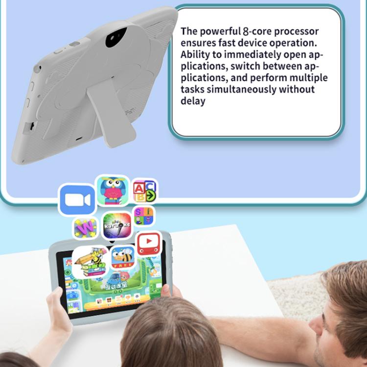 BDF 7 inch WiFi Kids Tablet PC with Mushroom Silicone Case, 2GB+32GB, Android 8.1 MTK6735 Quad Core CPU, US Plug, 4GB+64GB