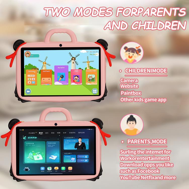 BDF 7 inch WiFi Kids Tablet PC with Nezha Silicone Case, 1GB+16GB, Android 8.1 MTK6735 Quad Core CPU, US Plug, 3GB+32GB