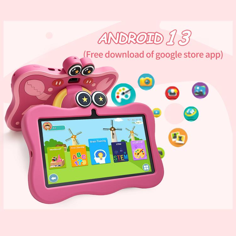 BDF 7 inch WiFi Kids Tablet PC with Crab Silicone Case, 1GB+16GB, Android 8.1 MTK6735 Quad Core CPU, US Plug, 3GB+32GB