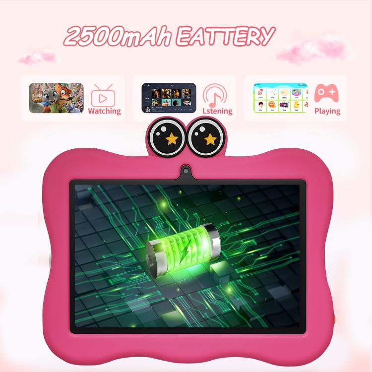 BDF 7 inch WiFi Kids Tablet PC with Crab Silicone Case, 2GB+32GB, Android 8.1 MTK6735 Quad Core CPU, US Plug, 4GB+64GB