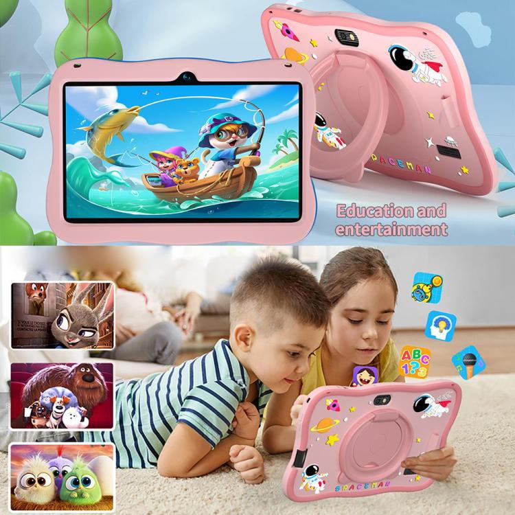 BDF 7 inch WiFi Kids Tablet PC with Spaceman Silicone Case, 2GB+32GB, Android 8.1 MTK6735 Quad Core CPU, US Plug, 4GB+64GB