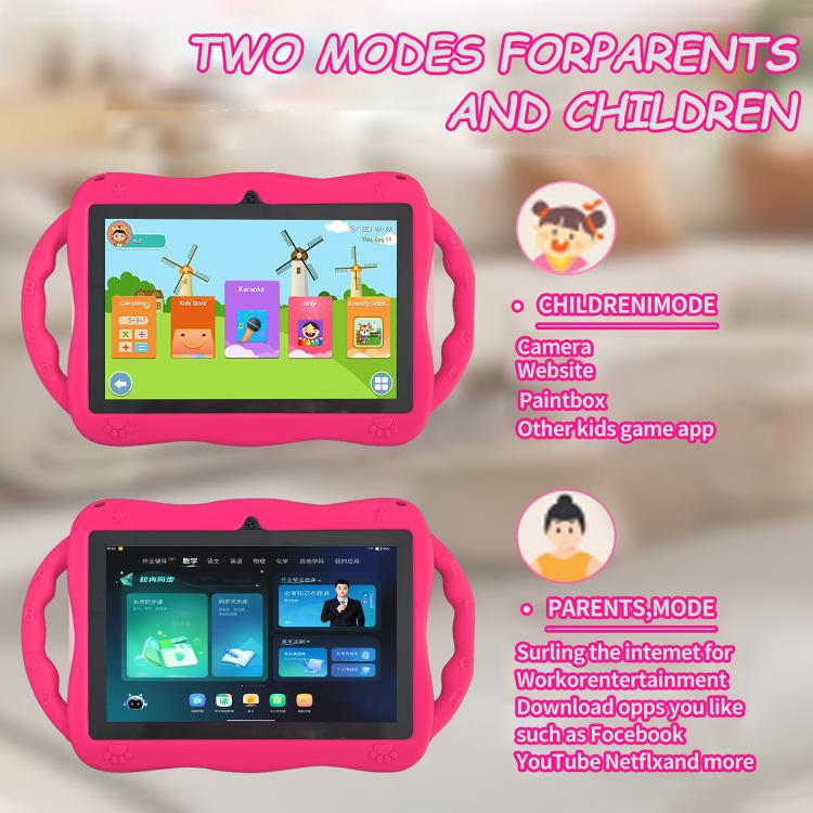 BDF 7 inch WiFi Kids Tablet PC with Giraffe Silicone Case, 1GB+16GB, Android 8.1 MTK6735 Quad Core CPU, US Plug, 3GB+32GB