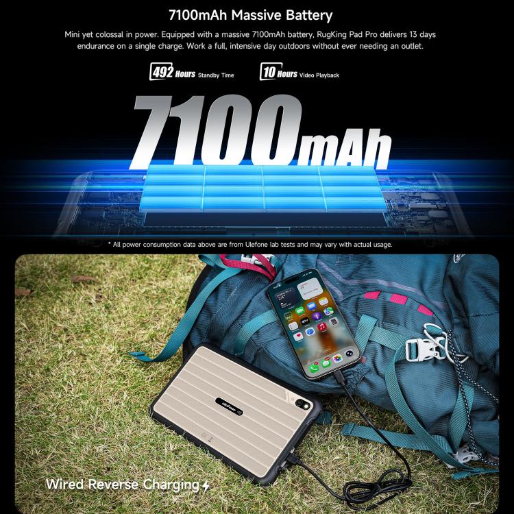 Ulefone Rugking Pad Pro Rugged Tablet PC, 8GB+128GB, 8.68 inch Android 16 Unisoc T7250 Octa Core 4G Network, EU Plug