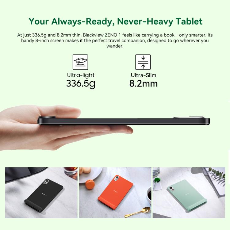 Blackview ZENO 1 Tablet PC, 4GB+64GB, 8 inch Android 15 Unisoc Tiger T615 Octa Core, Network: 4G, Global Version with Google Play, 4GB+64GB