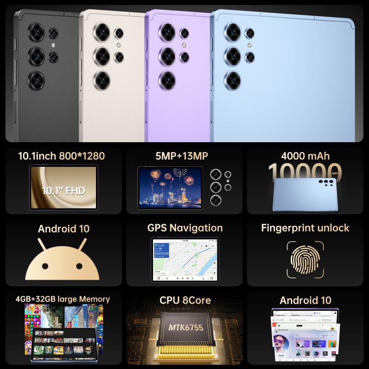 Pad 25 Ultra 10.1 inch 4G LTE Tablet PC, 4GB+32GB, Android 10 MTK6755 Octa Core, EU Plug, EU Plug